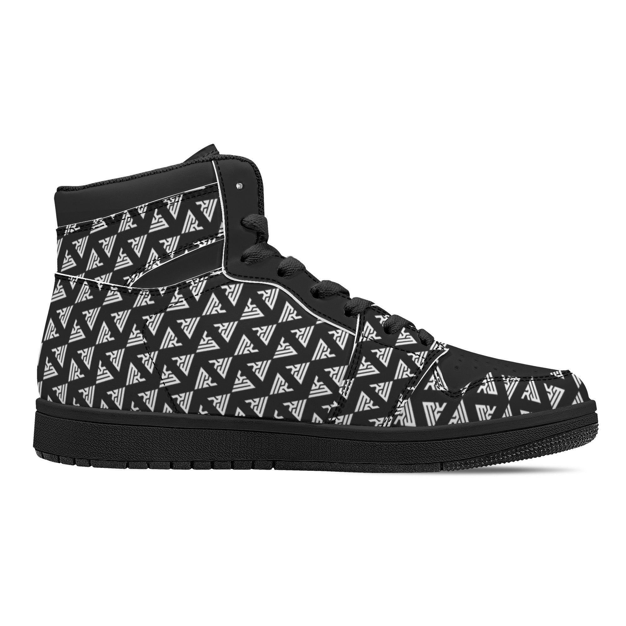 Mens Black High Top Leather Sneakers Rongoworks