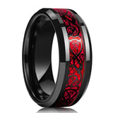 Red Engagement Vintage Stainless Steel Men and Woman Romantic Zircon Ring Set Rongoworks