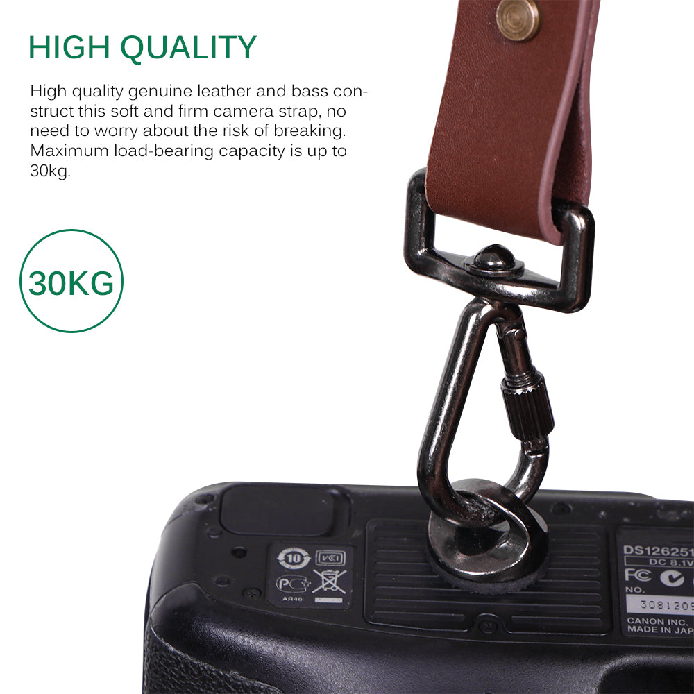 Genuine Leather Camera Shoulder Strap Adjustable Rongoworks
